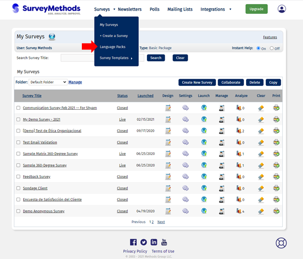 Translating Survey Buttons